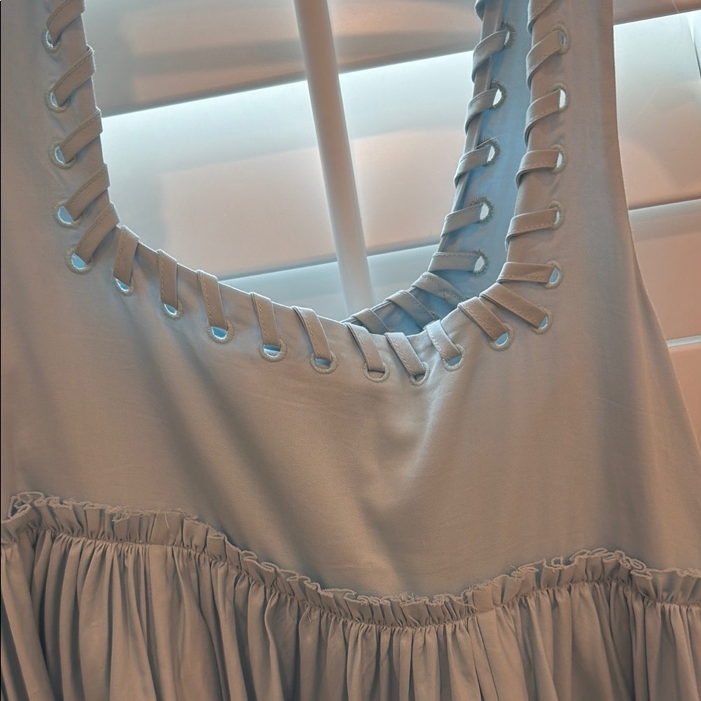 Aje. Powder Blue Ruffled Mini Dress - Picture 3 of 3